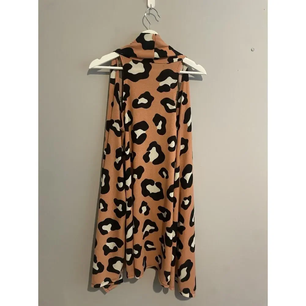 Sweater Womens Cardigan‎ Vest Animal Cheetah Print Tunic